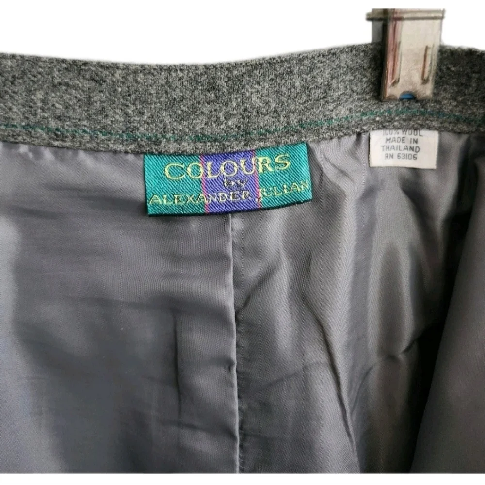 Vintage 90s Colours by Alexander Julian Maxi Skirt Grey 8 All Wool Quiet Luxury